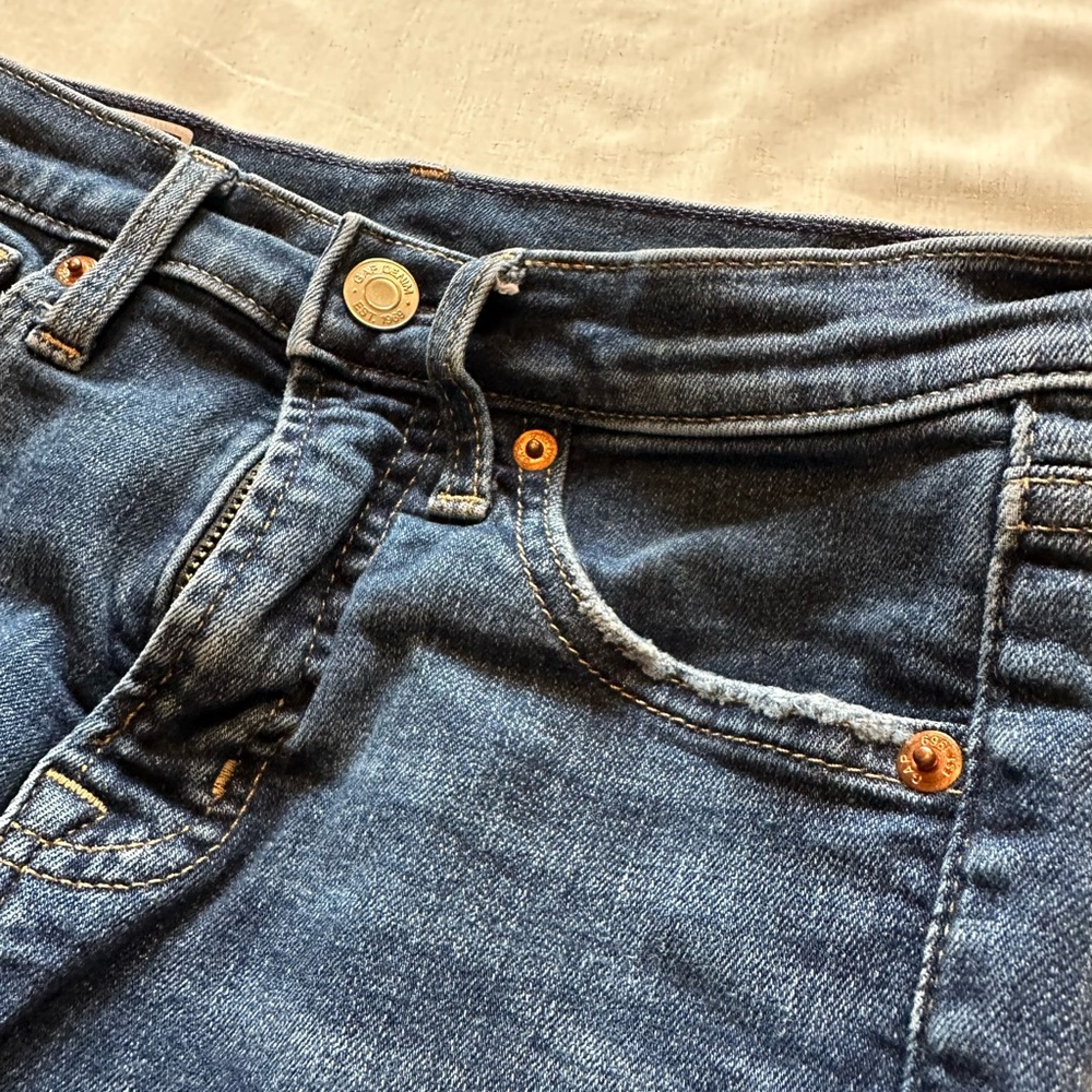 Sz 24P/00P GAP High Rise True Skinny Blue Jeans Ankle Length